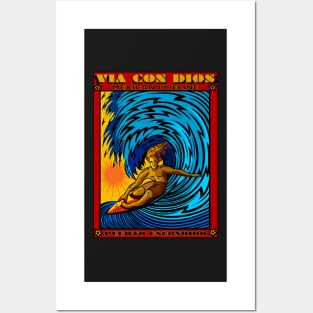 SURFING MEXICAN PIPELINE PUERTO ESCONDIDO MEXICO Posters and Art